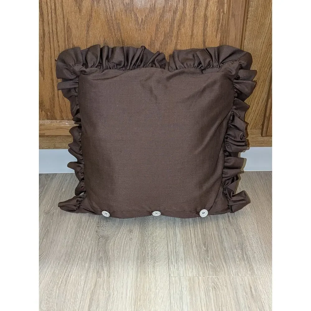 VTG 70s Ruffled Owl Accent Throw Pillow